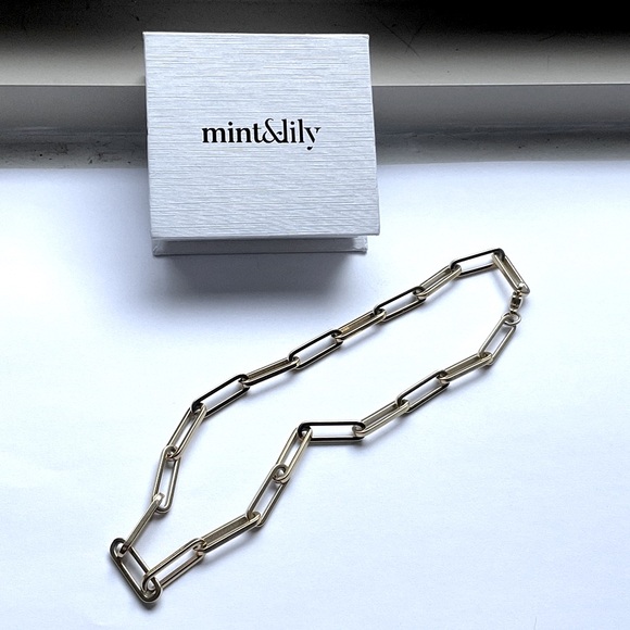 Mint & Lily 18K Gold Plated Paperclip Necklace/Chain - Picture 3 of 7